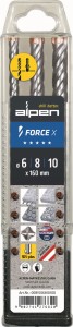 Alpen Zestaw Wiertła do betonu FORCE X SDS 3 szt. 6, 8. 10 mm