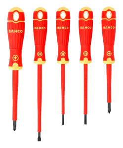 BAHCO B220.005 Zestaw 5 wkrętaków izolowanych BahcoFit. Do śrub prostych i Phillips