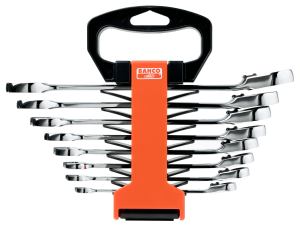 BAHCO 1RZ/SH8 Zestaw kluczy płasko-oczkowych calowych z grzechotką 8 szt.