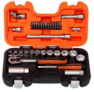 BAHCO S330AF Zestaw 1/4 i 3/8 nasadki calowe 34 elementy