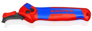 KNIPEX 16 50 145 SB Nóż do ściągania izolacji ze stopką prowadzącą i funkcją grzechotki