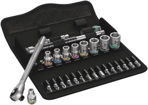 Wera 05004017001 Grzechotka Zyklop Metal z przekładanym zabierakiem 1/4" w zestawie metrycznym