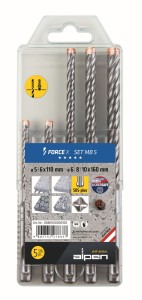 Alpen Zestaw Wiertła do betonu FORCE X SDS MB5 5 szt.