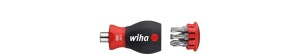 Wiha Magnetyczny wkrętak z magazynkiem bitów płaski, Pozidriv z 6 bitami, Stubby, 1/4" (33764)